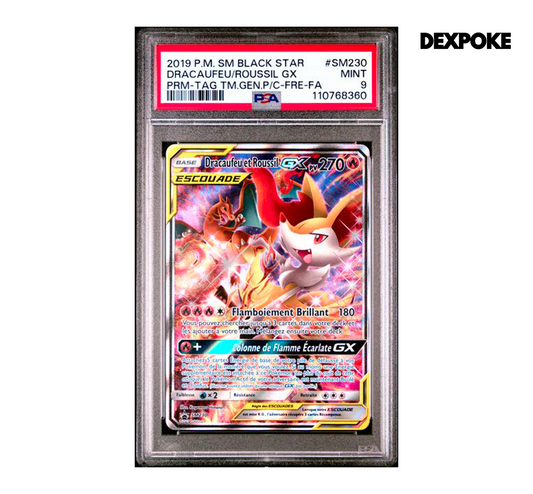 Dracaufeu & Roussil GX - Promo SM230 - PSA 9 - FR